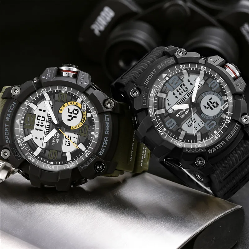 SYNOKE brand men Sports Watches Large Dial Digital Quartz LED Military Waterproof Men Wrist Watch Clock relojes hombre O29#N (10)