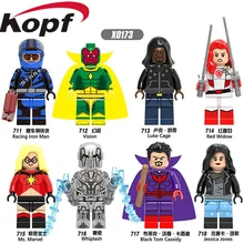 10 компл. X0173 Супер Герои люки Кейдж черный том Cassidy Whiplash Racing Железный человек красная ива строительные блоки лучшие детские подарочные игрушки