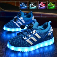 LED Shoes for Boys Дети Light Up Shoes Светящиеся Кроссовки Мальчики Открытый Кроссовки с Мигалками Shoes детская Светодиод