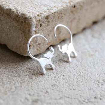 1pair Women Men 925 Silver Elephant Stud Earrings  Fashion Animal Piercing Ear Sexy Jewelry Accessories for party free shipping