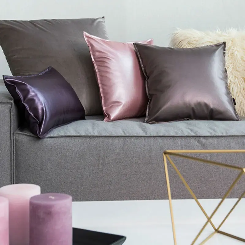 Gold Solid Linen Pillowcase gold shams Matelic Cushion for home