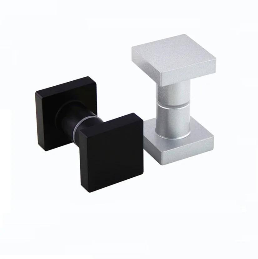 Premintehdw Square Solid Aluminum Glass Door Knob Pull Handle Shower