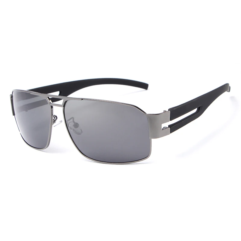 Квадратные Солнцезащитные очки для мужчин, поляризационные, фирменный дизайн, для вождения, солнцезащитные очки, UV400, мужские, s, Классические солнцезащитные очки, мужские очки, UV400, Gafas De Sol - Цвет линз: Gun