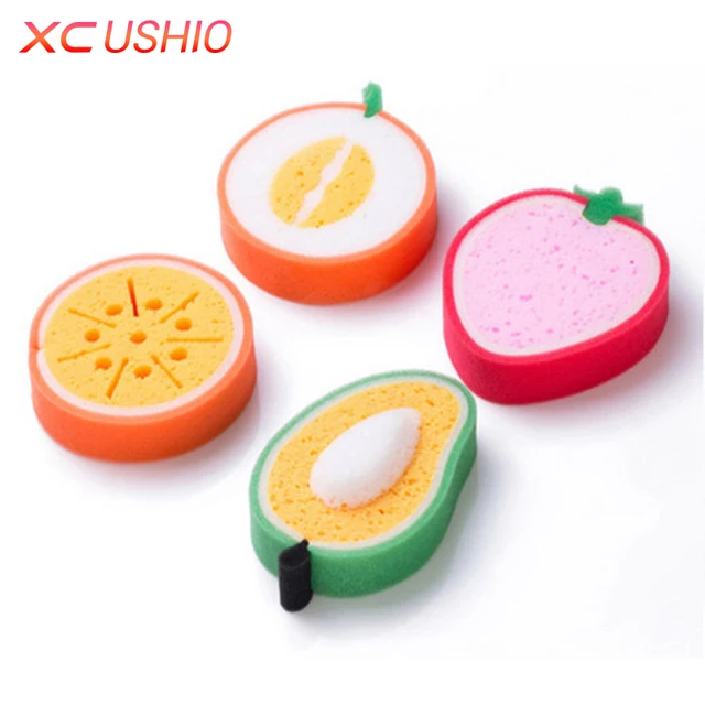 Xc ushio 4 pz/set modello di frutta pulizia della cucina spugna ... Macchie di frutta