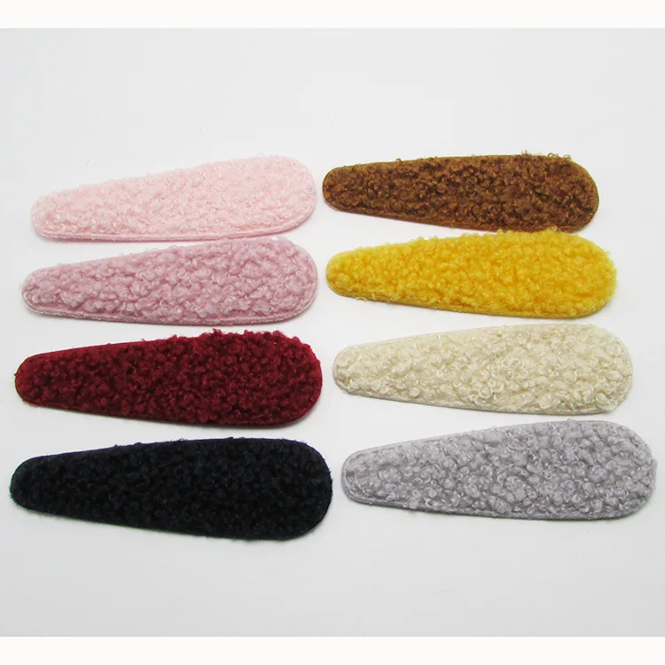 

New Sweet Teddy Velvet Cloth Hairpins Cover 8CM BB Clips Handmade Headwear Material DIY Jewelry Making Supplies Hair Accessories