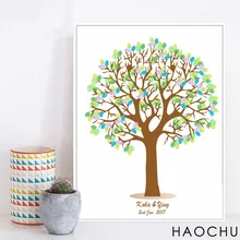 Персонализированная индивидуальная книга для гостей с отпечатками пальцев, свадебные елки, вечерние украшения для дня рождения, свадебные церемонии