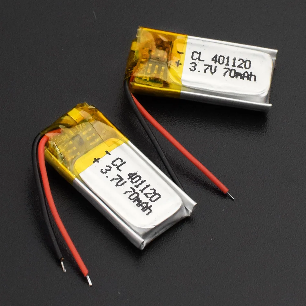 

70mAh 401120 3.7V rechargeable li ion battery li polymer lithium battery for MP3 MP4 GPS bluetooth speaker headset smart watch