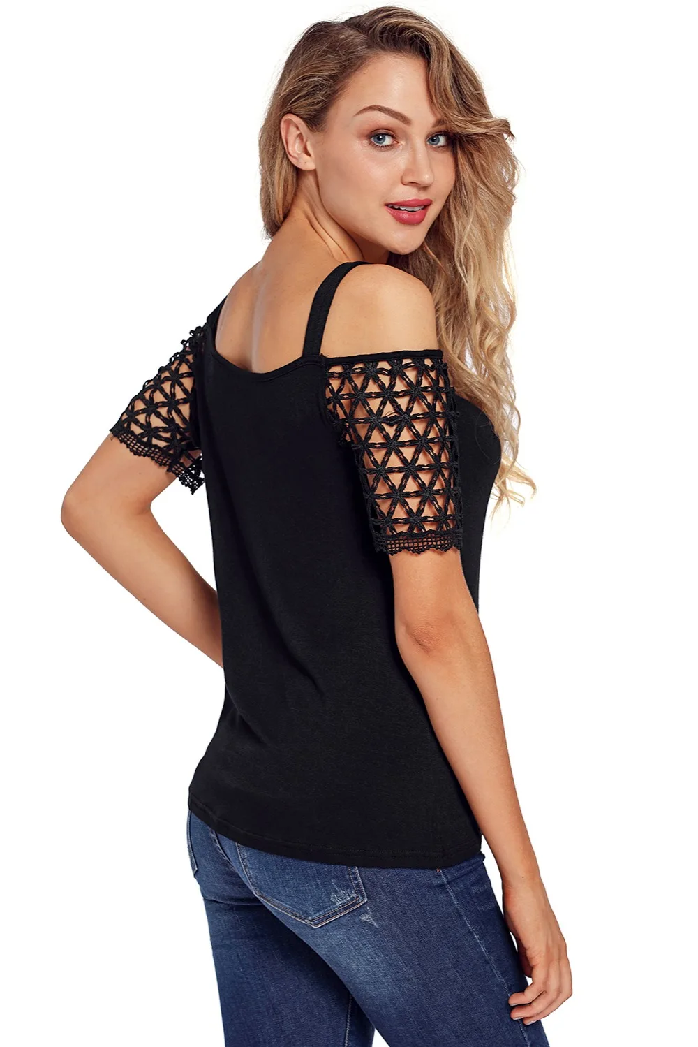 Black-Floral-Crochet-Short-Sleeve-Cold-Shoulder-Top-LC251192-2-3