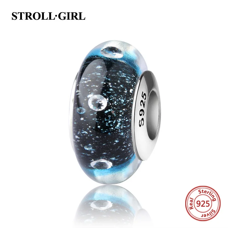 StrollGirl elegant Murano glass beads 925 silver sparkling charms collection show fit original charm bracelet diy jewelry gift - Цвет: G1026