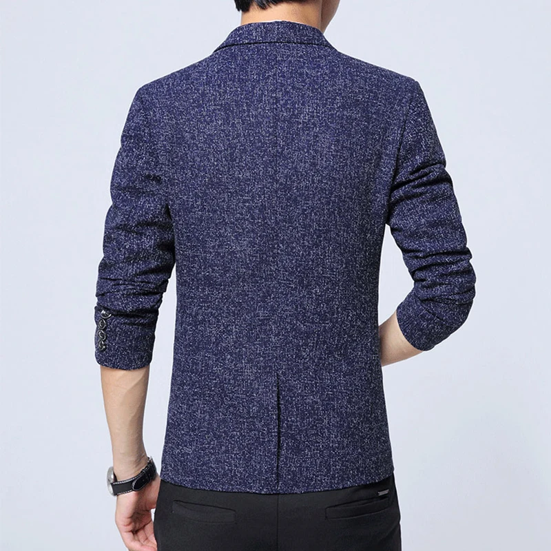 Роскошный пиджак Мужская Повседневная slim fit Мужчины хлопок дышащий мужской