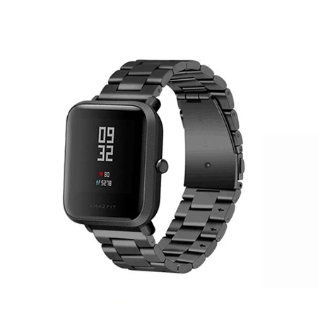 YUEDAER магнитный металлический ремешок для Xiaomi Amazfit Bip, Смарт-часы, Миланский Браслет из нержавеющей стали, браслет для Amazfit Bip - Цвет: Black -type2