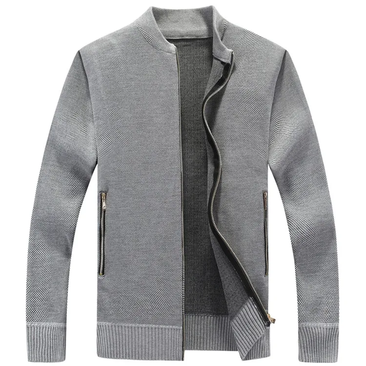 Мужская брендовая одежда, мужской свитер, пальто, Осень-зима, теплый кардиган, пальто, трикотаж, толстые свитера, мужские куртки, свитер для мужчин - Цвет: Grey