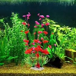 ПВХ Fish Tank аквариум Декор зеленый искусственный Пластик Подводные трава рыб и растений Aquatic домашних животных