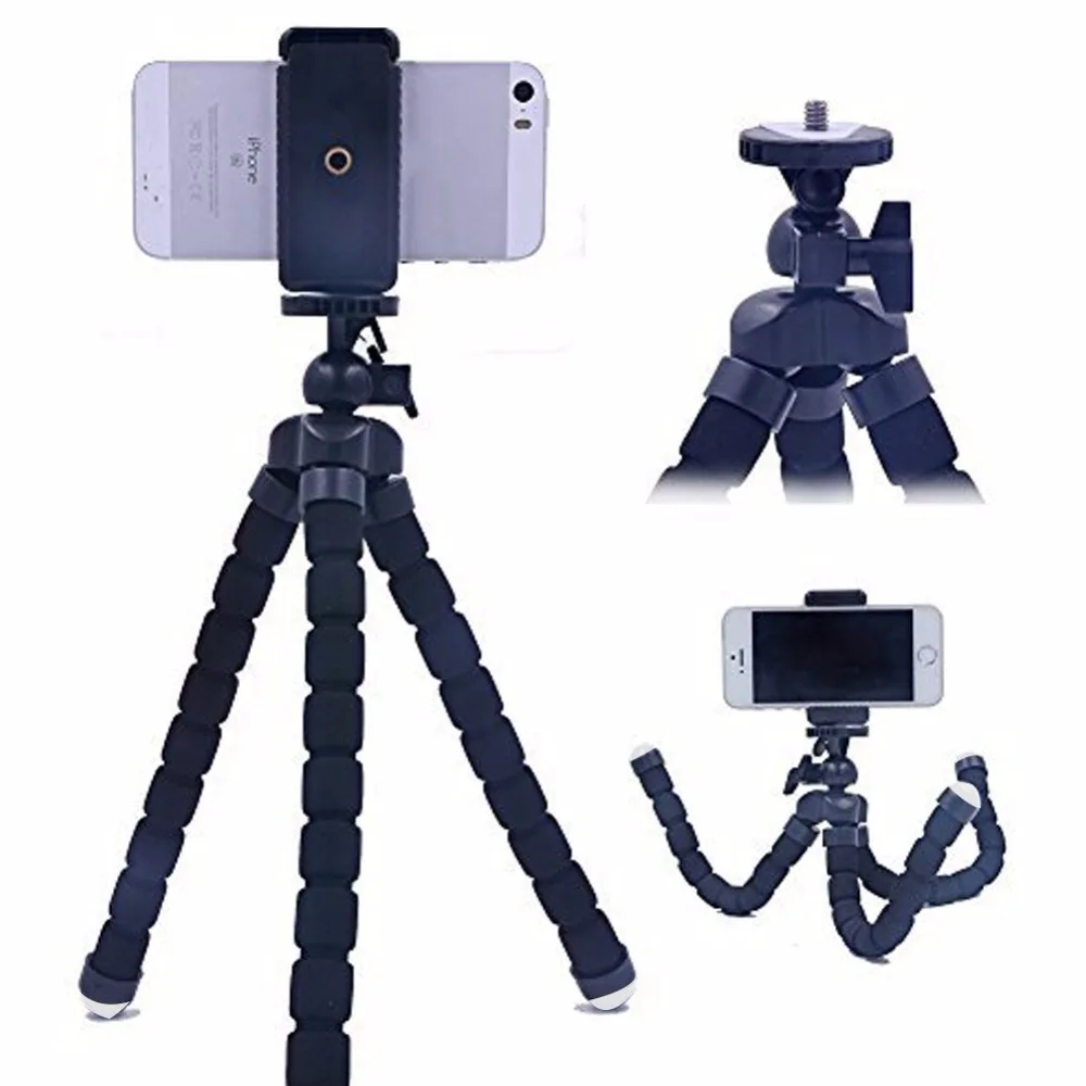 Portable Flexible Tripod with Clip Phone Quick Release Plate for Phone Mini Projector Adjustable Stand New