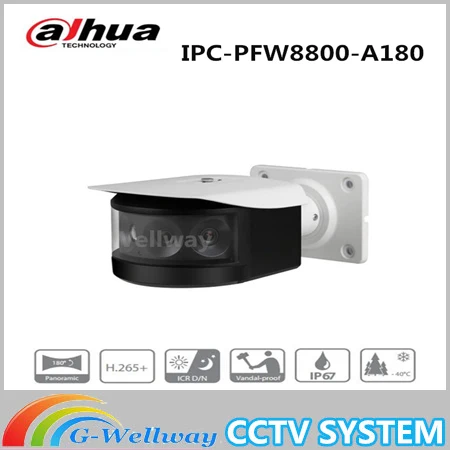 

Brand IPC-PFW8800-A180 2MP IR Bullet IP Camera 4x2MP Multi-sensor H.265/H.264 180-degree Panoramic IR 30m IP67 IK10 Camera