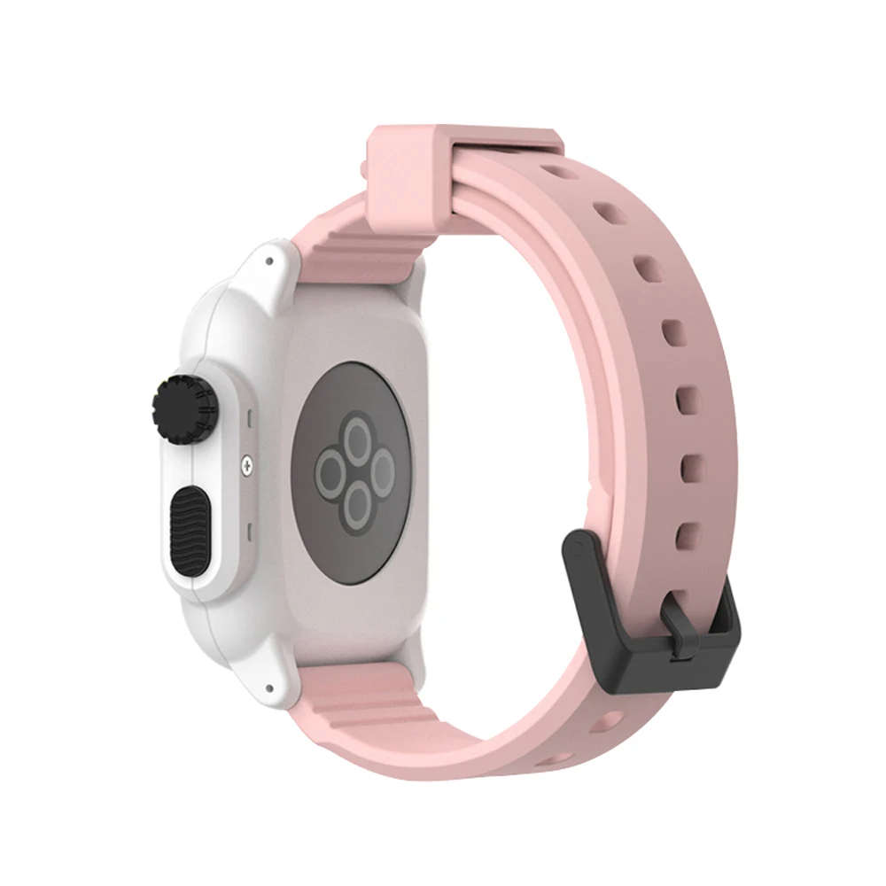Водонепроницаемый ударопрочный чехол для Apple Watch series 3 2 Мягкая силиконовая лента iwatch band 42 мм аксессуары ремешок - Цвет ремешка: Powder white