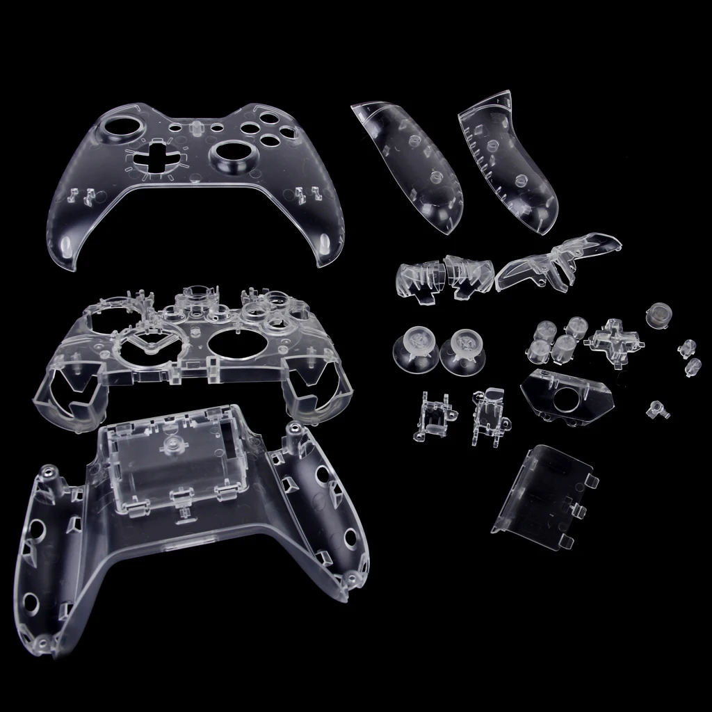 Полный корпус оболочки чехол Комплект запасные части для Xbox один контроллер-прозрачный