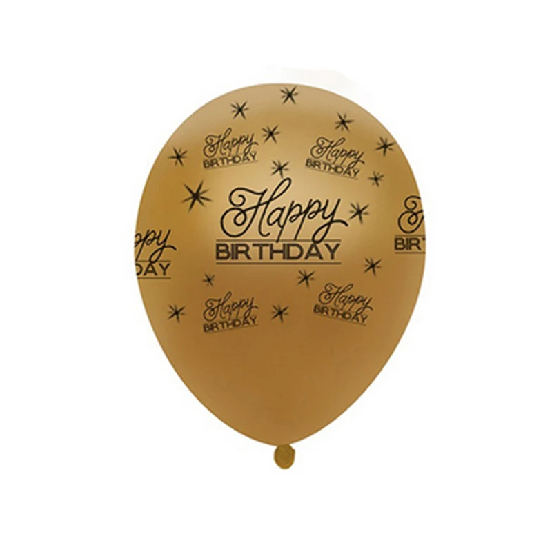 10Pcs/Lot 12" DIY  Black and Gold Happy Birthday Age Number Helium Latex Balloon Decor