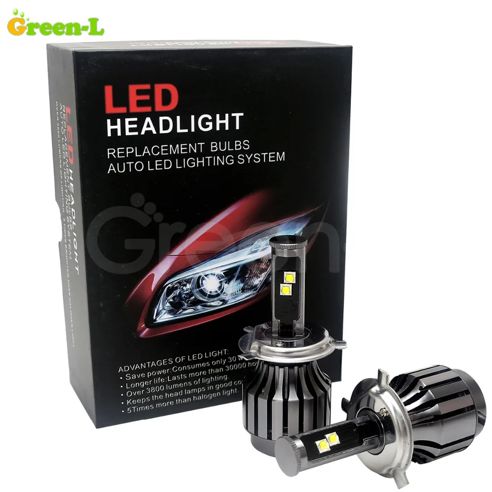

Super Bright! 2PCS Auto Car COB H4 H/L Replacement LED Headlight Kit Bulb H4 Hi Lo Beam 30W 3200lm 6000K 12V 24V Xenon White