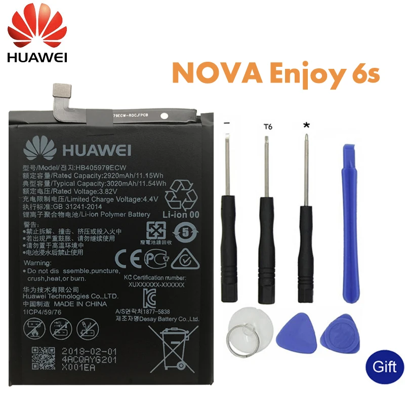 Huawei телефон Батарея HB405979ECW для huawei Nova наслаждаться 6 S Honor 6C Y5 P9 Lite мини-замена Батарея 2920 mAh