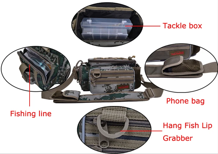 Высокое качество TRULINOYA Рыбалка многофункциональная сумка поясная сумка Открытый мешок Рыбалка снасти