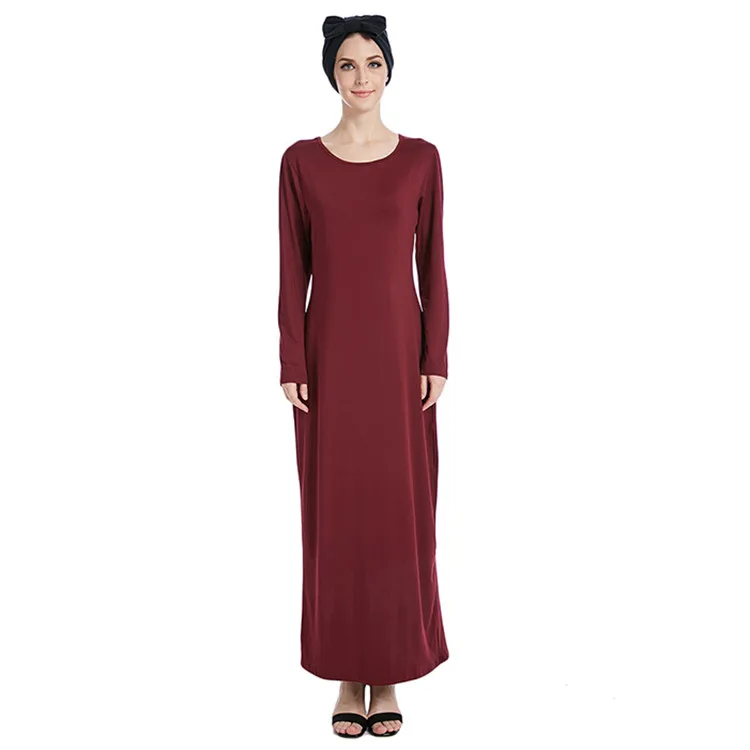 

Casual Muslim Full Abaya Middle East Ramadan Worship Service Islamic Elastic Maxi Dress Inner Dresses Cardigan Long Robe Gowns