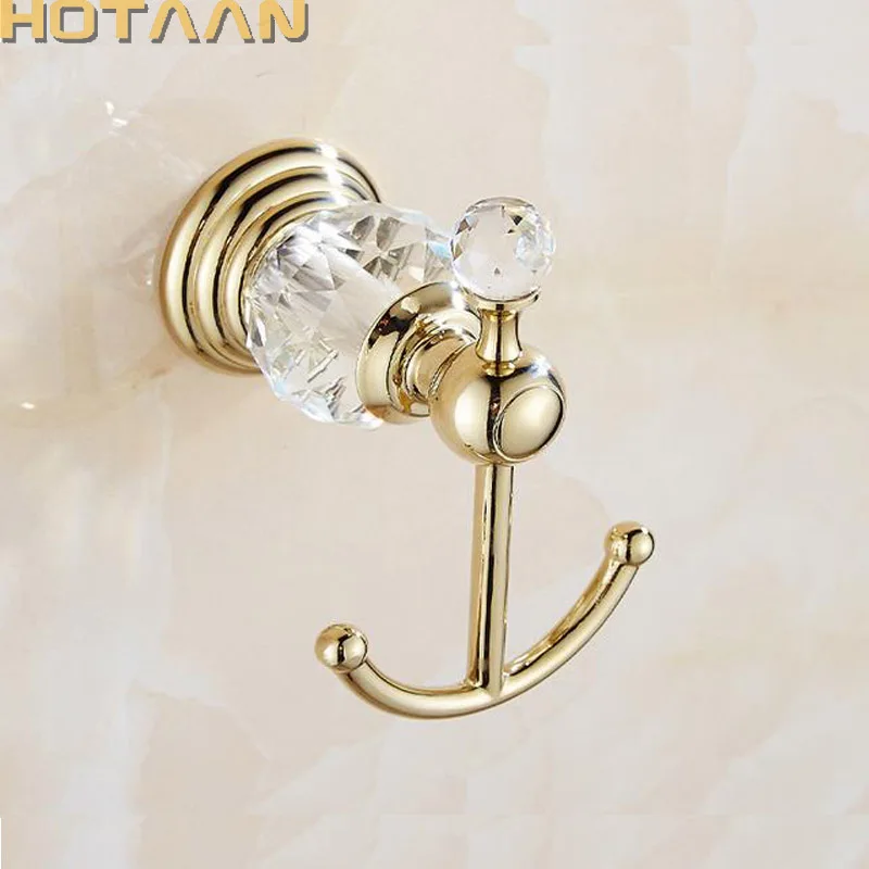 Buy European Style Luxury Crystal zinc Gold Robe Hook
