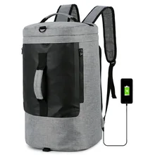 35L Multifunctional Sports Fitness Bag Travel Handbag Swimming Dry-Wet Separation Bag Foldable Cylindrical Shoulder Backpack tuban professional sports dry wet separation bag