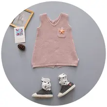 Korea Style New 2016 Free Shipping Baby Boys Girls Sweater V Collar Knitted Kids Wear Infant Toddler Children Clothing