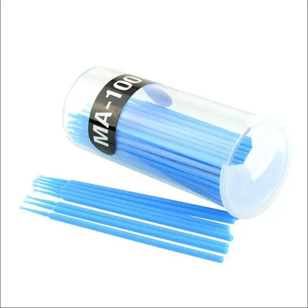 

100Pcs Blue Disposable Wands Swab Applicator Micro Brush Eyelashes Extension