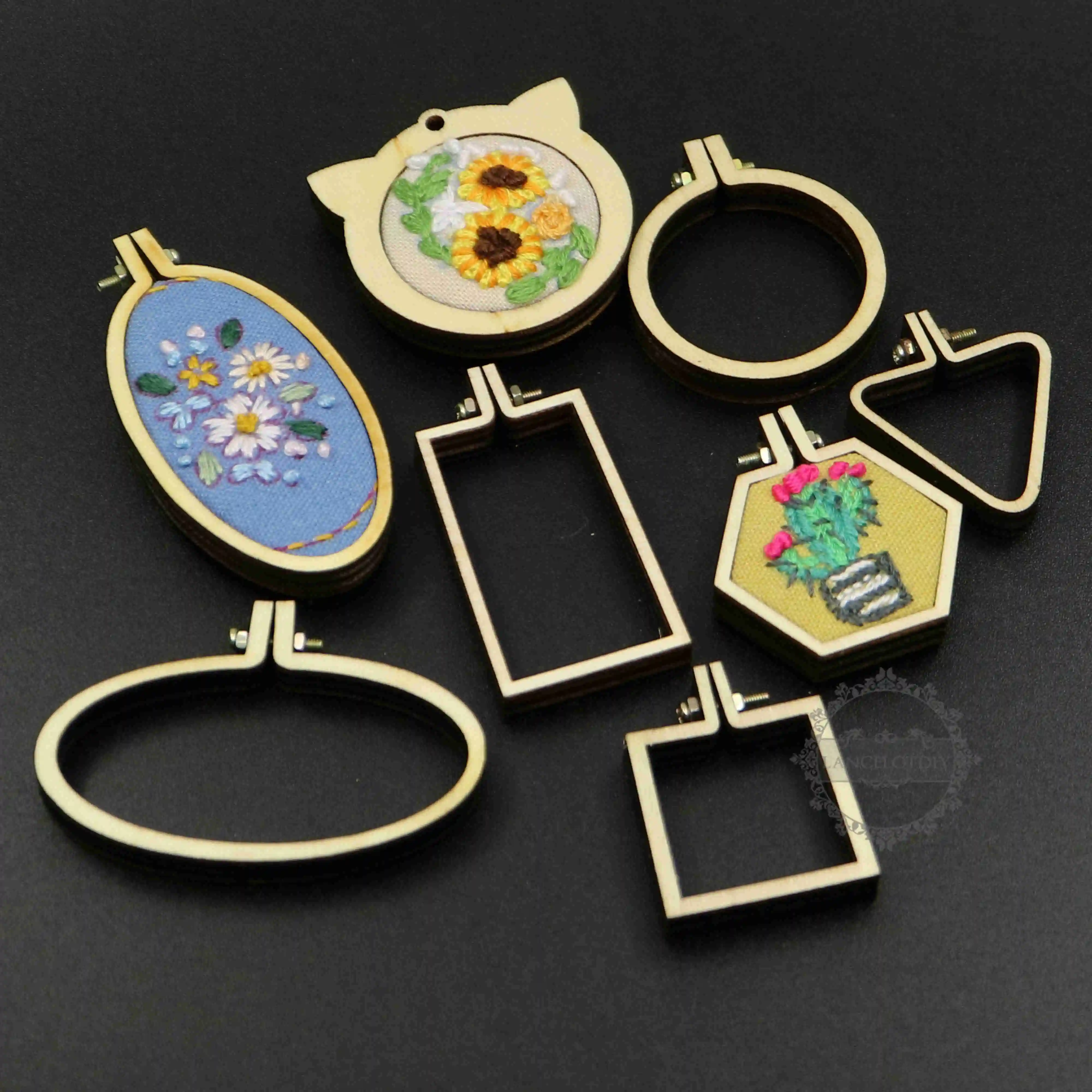 

Round Oval Rectangle Wood Embroidery Hoop Frame Kit Needle Work Cross Stitching Pendant Charm 1800399
