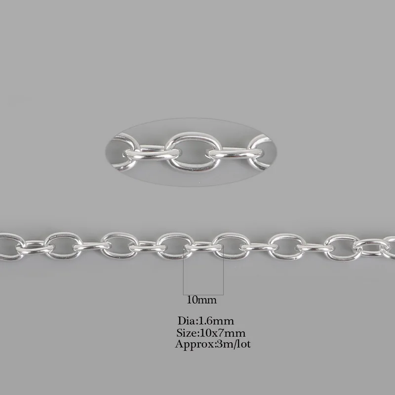 

O-Shape Chains Link-Opened Curb Aluminum Chains Plated Silver/Dark Gold For Jewelry Making Necklace Bracelet DIY Findings&Craft