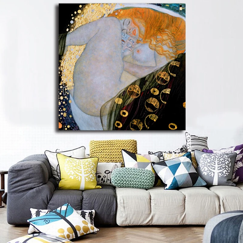 

Danae Oil Painting By Klimtes Canvas Minimalist Art Painting Universe Wall Picture Print Living Room Bedroom Decoration