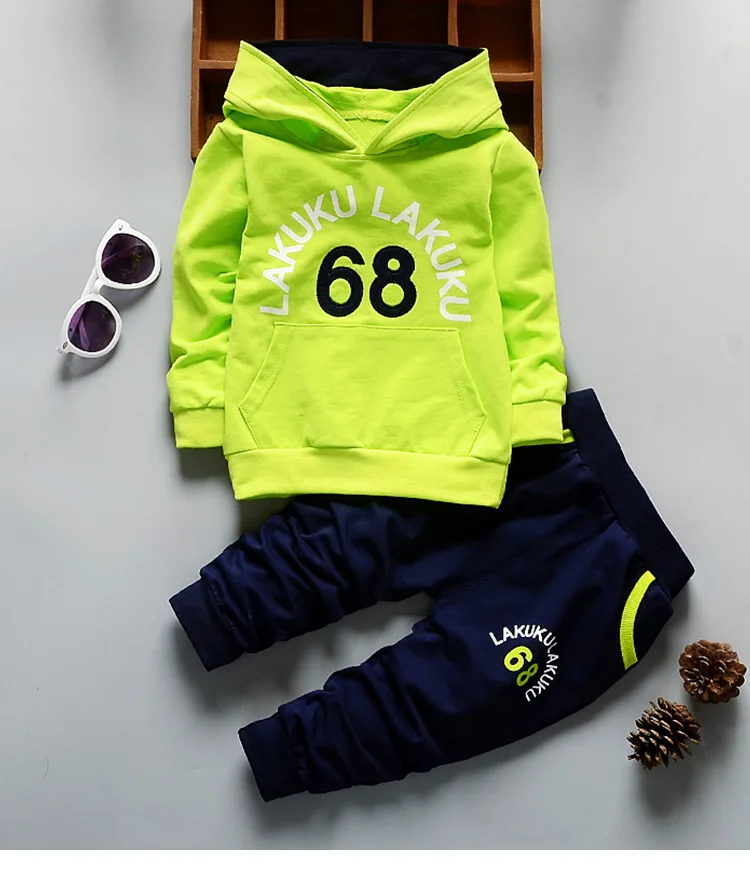 Весенне-осенние комплекты одежды для малышей, спортивные костюмы для мальчиков со звездами и цифрами, детские спортивные костюмы, детская рубашка с длинными рукавами+ штаны, комплект из 2 предметов - Цвет: as pictures