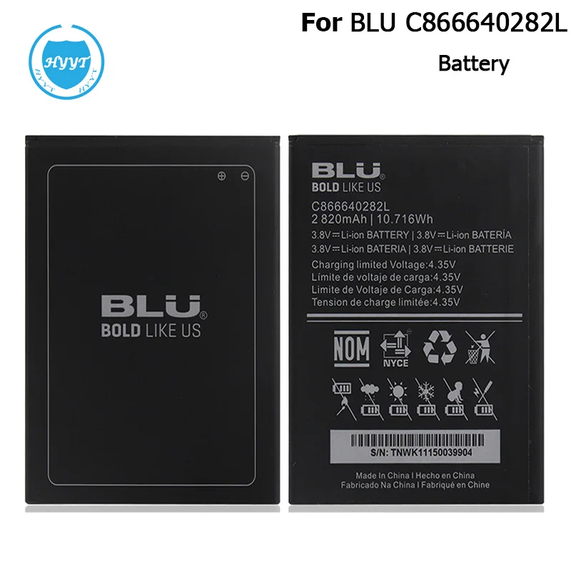 For BLU C866640282L Battery 2820mAh New Replacement accessory accumulators For BLU C866640282L