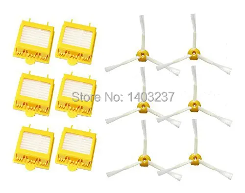 

6 Pack Hepa Filters Side Brushes 3-Armed for iRobot Roomba 700 Series 760 770 780 Vacuum Cleaning Robotic Accessory