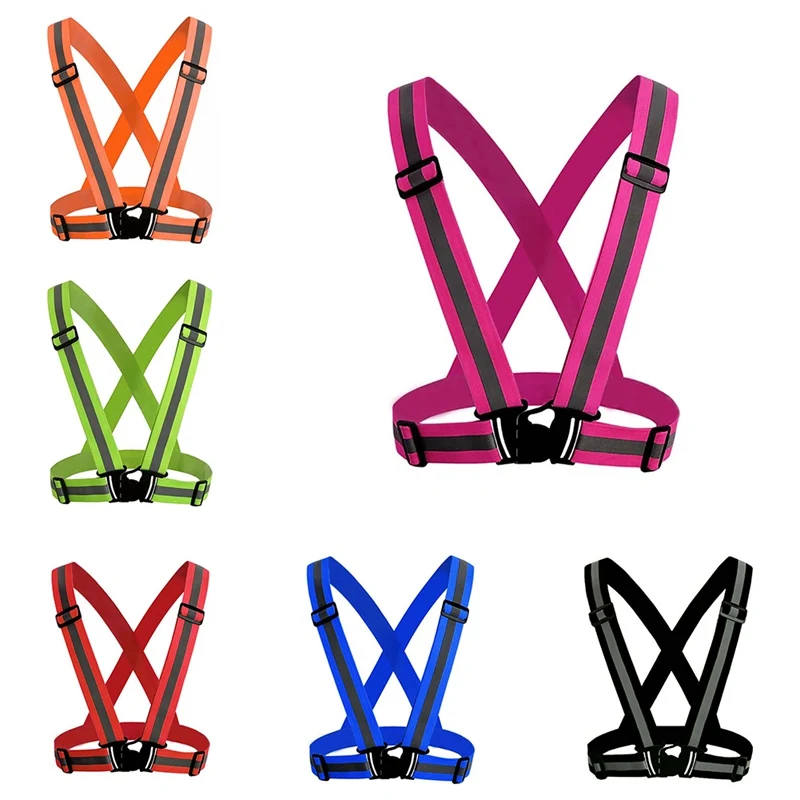 

Adjustable Safety Security High Visibility Reflective Vest Gear Stripes Jacket Night Running Safety Vest