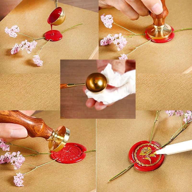  Vintage Key Custom Picture Logo Wedding Invitation Wax Seal Sealing Stamp Rosewood Handle Set - 33001828307