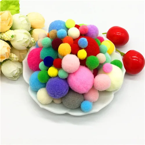 Mix size 8-30mm Мини-пушистый помпон смешанные размеры 8-30 мм Мягкие помпоны плюшевые шарики помпон для DIY игрушки ремесленные аксессуары Свадебные украшения дома 20 г - Цвет: Mix size 8-30mm