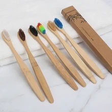 Новая высококачественная зубная щетка из натурального бамбука es натуральная деревянная зубная щетка уникальная щетина форма Banister кисти средние кисти