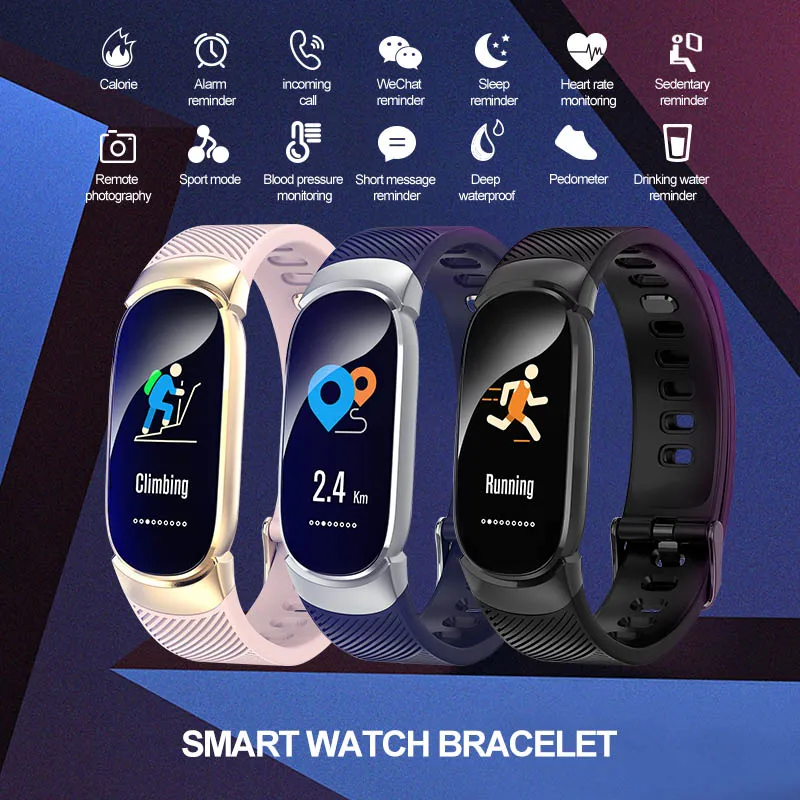 IP67 Waterproof Smart Watch Bracelet Heart Rate Monitor Blood Pressure Oxygen Health Stopwatch Fitness Track Sports Watch