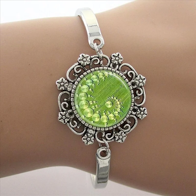 Зеленый браслет Om patten цветок жизни Ювелирные изделия Мандала массивные украшения HT017 - Окраска металла: HT36