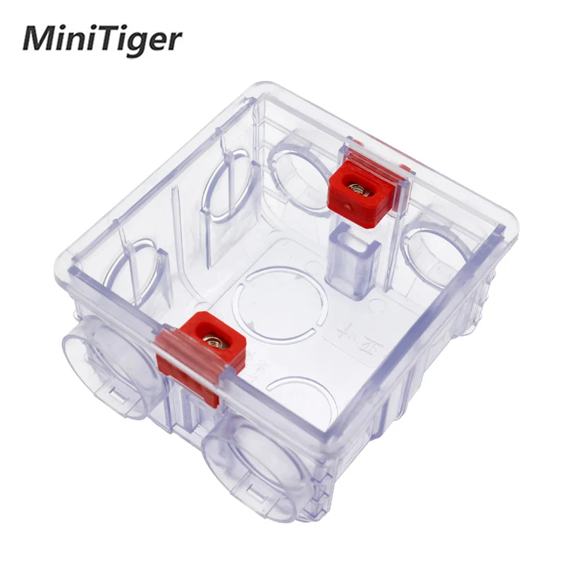 

Minitiger Adjustable Transparent Mounting Box Internal Cassette 86mm*83mm*50mm For 86 Type WIFI Touch Switch and USB Socket