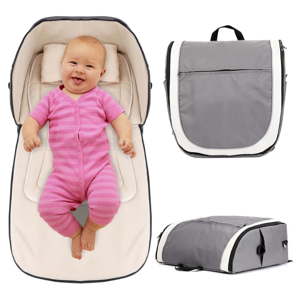 2in1 Portable Baby Travel Bag and Carrycot Outdoor Folding Bassinet Baby Crib Diaper Nappy Changing Bag Mummy Handbag