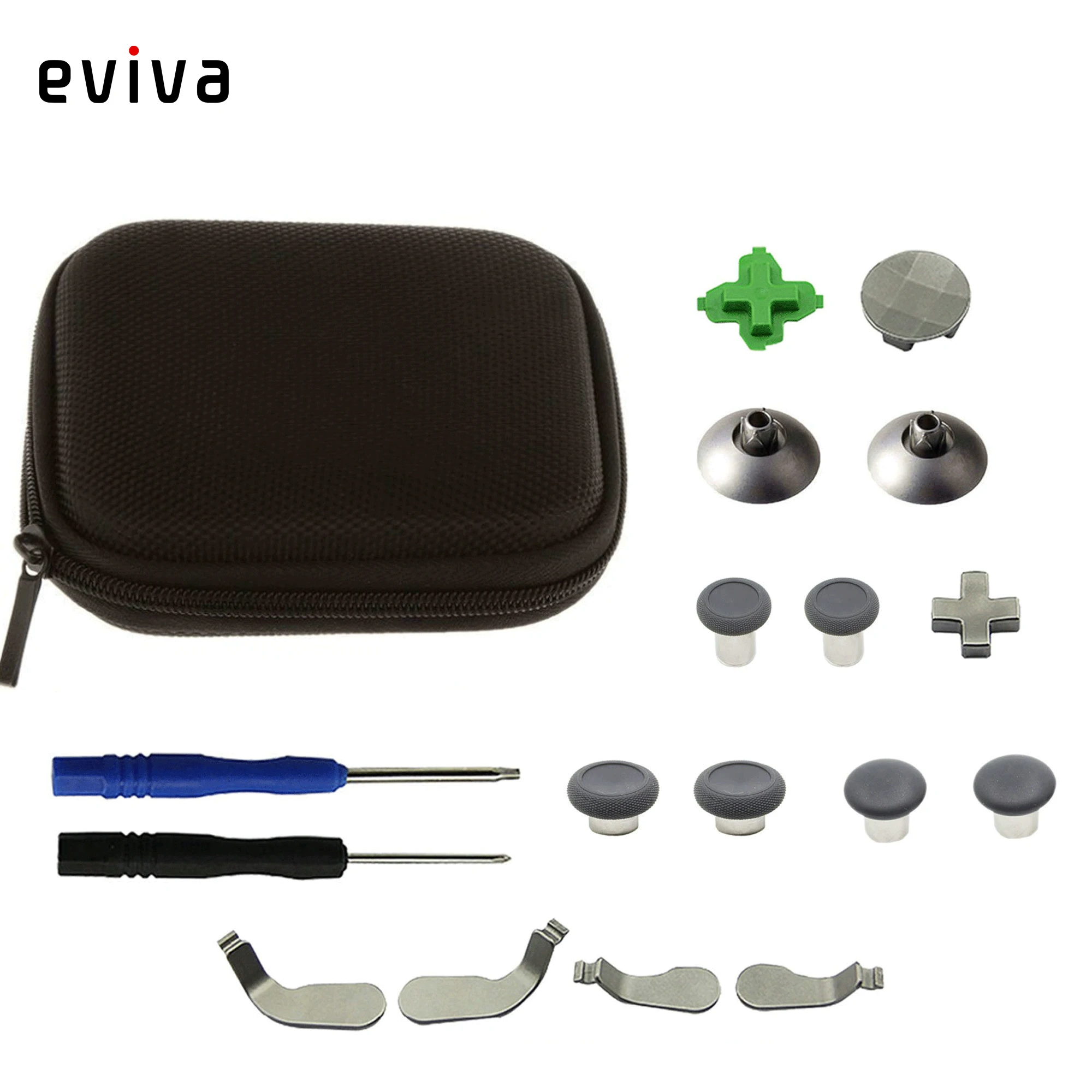 

Thumbsticks For XBOX ONE Elite Controller Metal Bumper Trigger Button Swap Grips Kit Thumb Stick Case White Version Gray Color