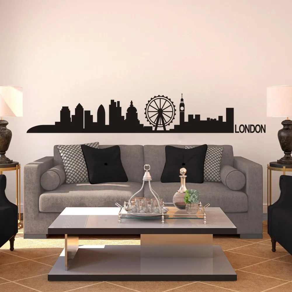 2 Adesivi Murali Gatti E Lampione - Decorazione Autoadesiva Per Pareti, Nero