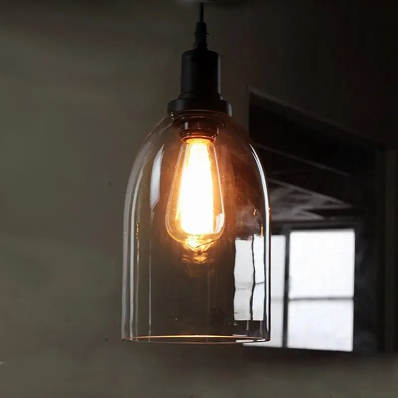 Retro Vintage loft Wine Bottle industrial black glass led pendant