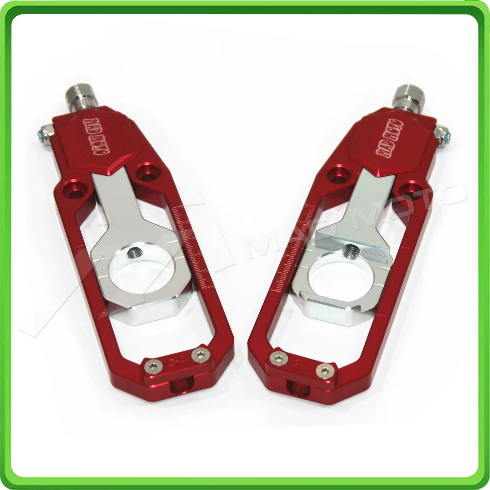 Motorcycle Chain Tensioner Adjuster fit for SUZUKI GSXR600 GSXR750 GSX-R GSXR 600  750 2006 2007 2008 2009 2010 Red & Silver (3)