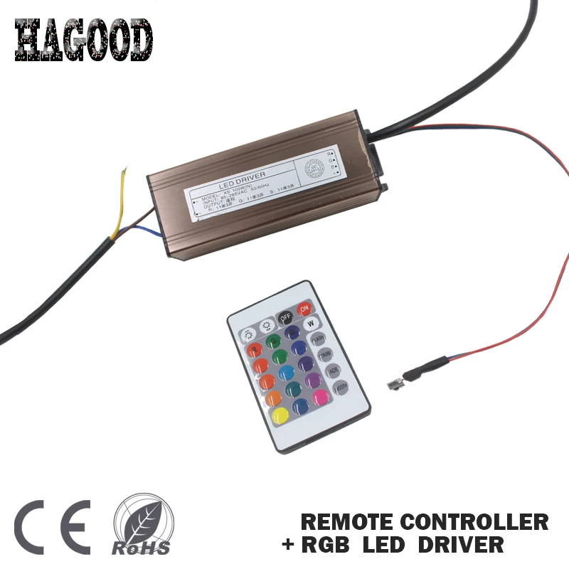 

100W RGB LED Driver Light Transformer External Constant Current 300mA Waterproof Driver+ Remote Control for Led Lamps