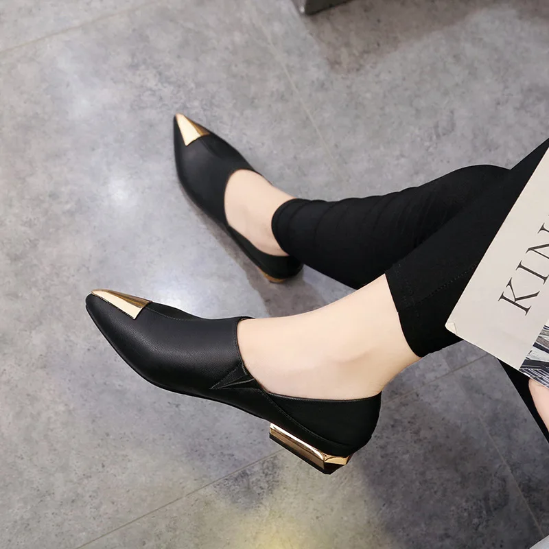 

Hot Shoes Woman New Casual Summer Ladies Flats Fashion Pointed Toe Low Heel Shoes Women Shoes Slip on Soft Leather Shoes yuj89